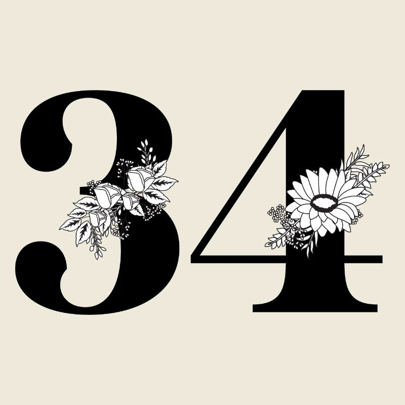 Nummer 34 Schwarze Blumen - 34. Blumengeburtstag