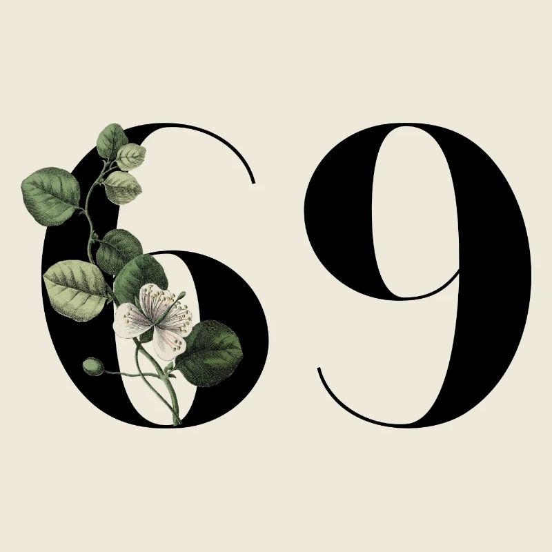Nummer 69 Blumengrün - 69. Geburtstag Blumen