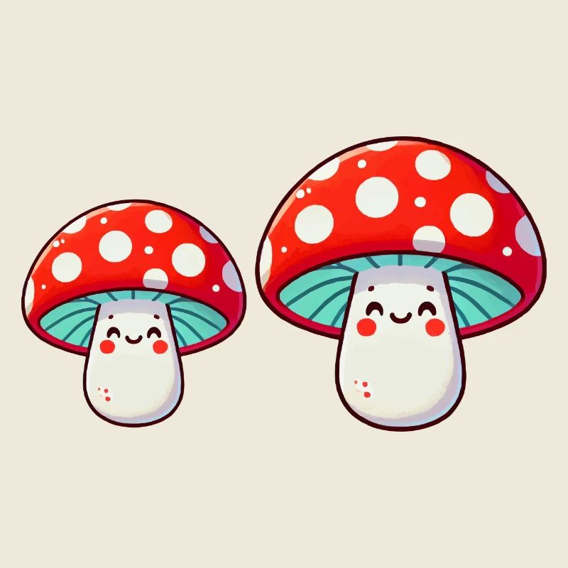 dessin animé comique de champignons