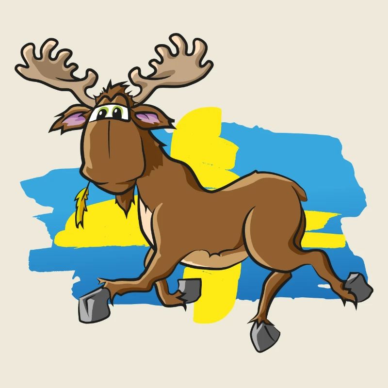 Drôle d’orignal avec le drapeau de la Suède