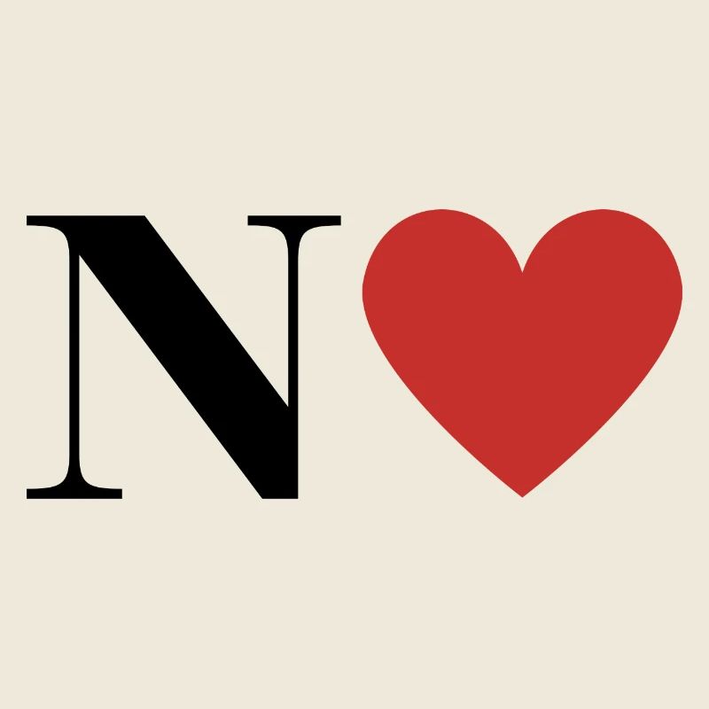 Letter n red heart