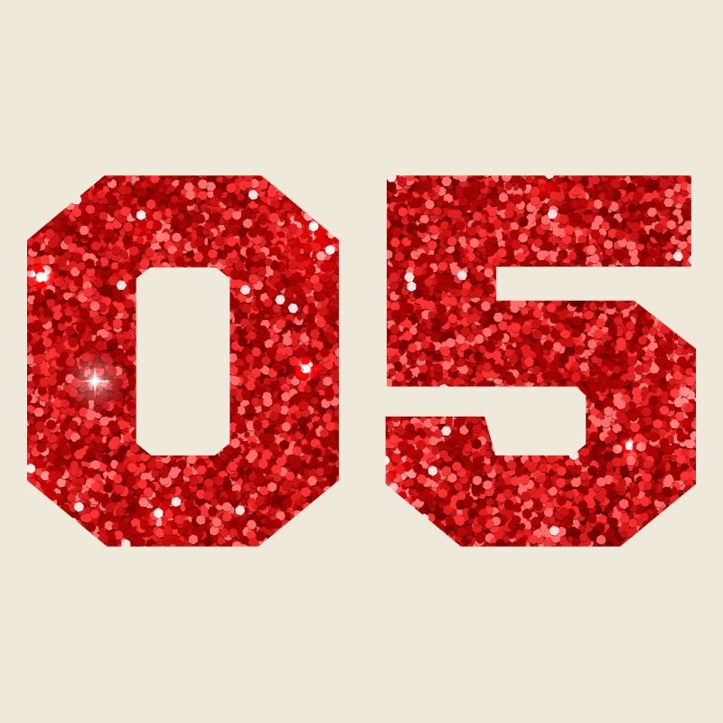 Numéro 5 paillettes rouge - 5e anniversaire