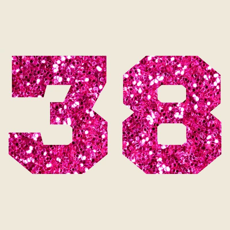 Nummer 38 Pink Glitter - 38. Geburtstag