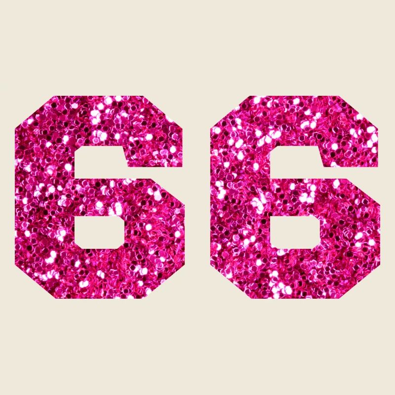 Numéro 66 paillettes rose - 66e anniversaire
