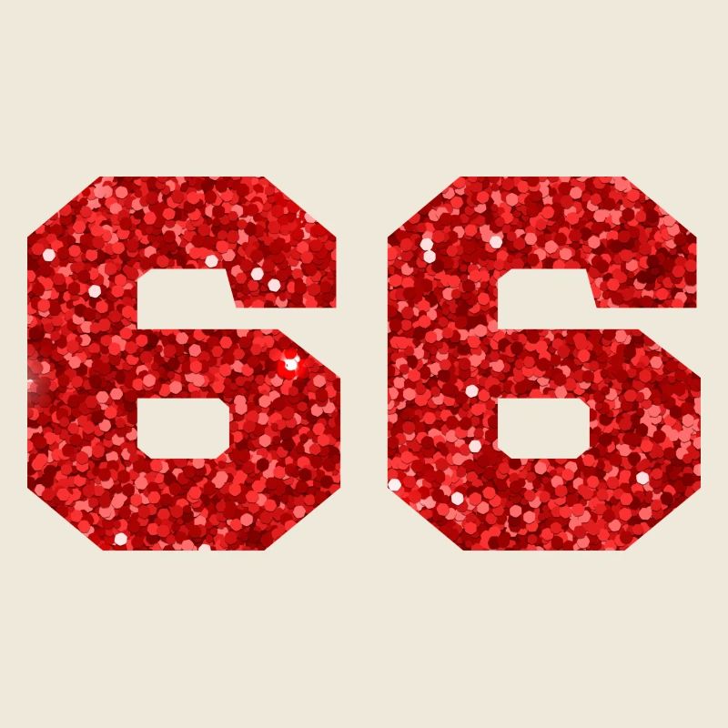 Nummer 66 Roter Glitzer - 66. Geburtstag