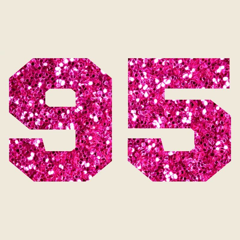 Number 95 Pink Glitter - 95th Birthday