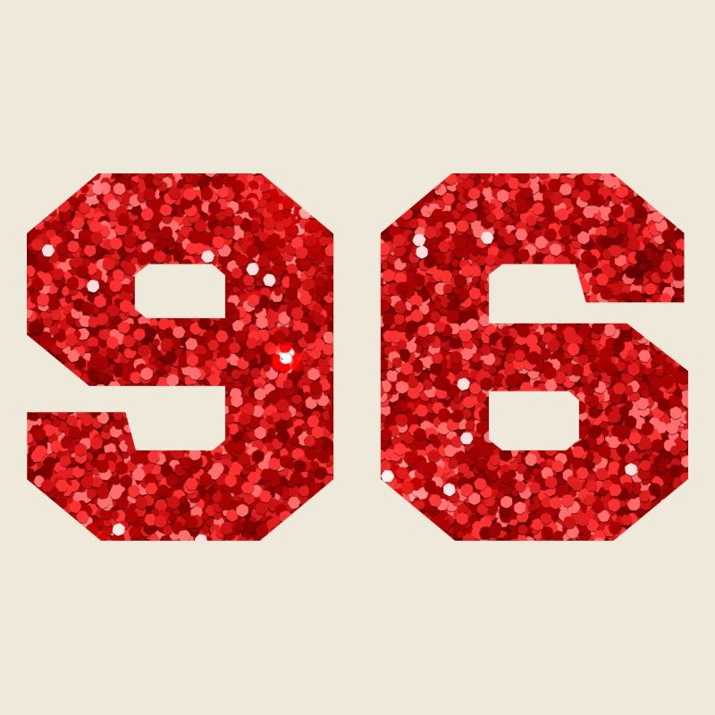 Number 96 Red Glitter - 96th Birthday