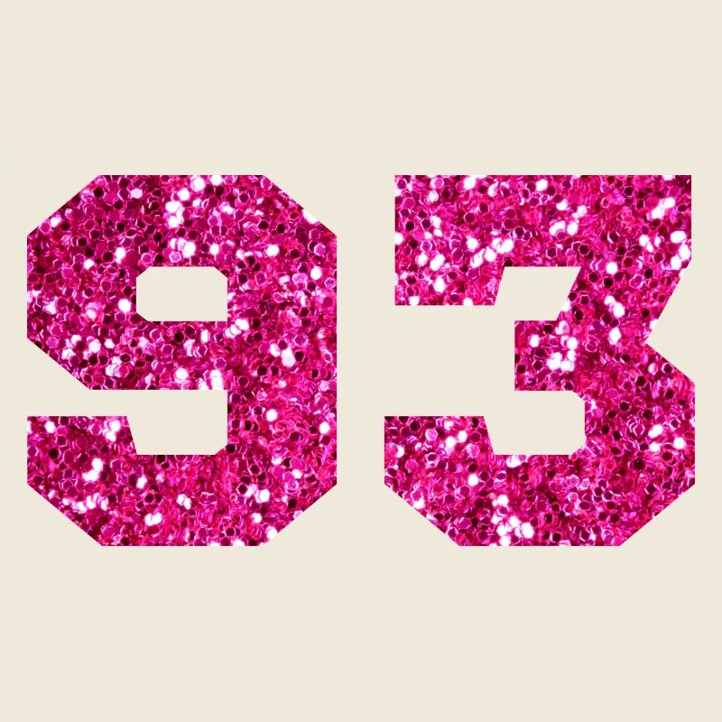 Number 93 Pink Glitter - 93rd Birthday