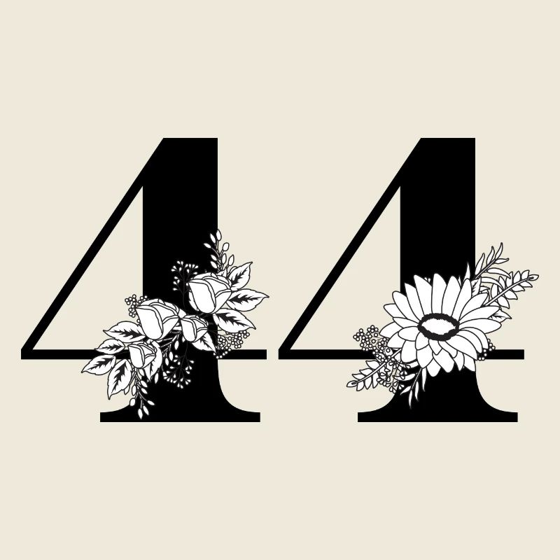 Nummer 44 Schwarze Blumen - 44. Blumengeburtstag