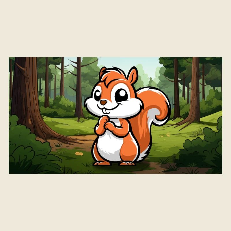 Écureuil mignon dans une forêt