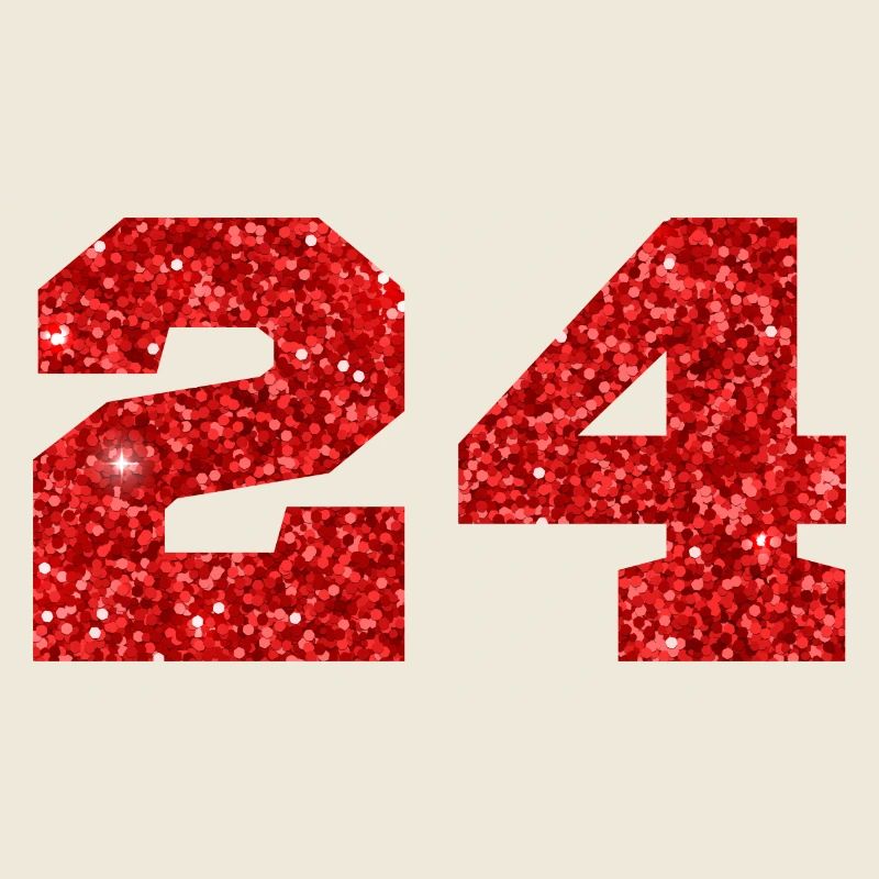 Nummer 24 Roter Glitzer - 24-jähriges Jubiläum