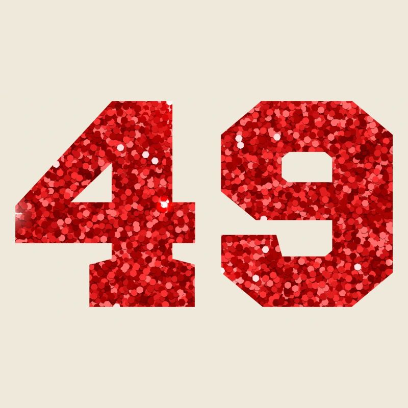 Numéro 49 paillettes rouge - 49e anniversaire