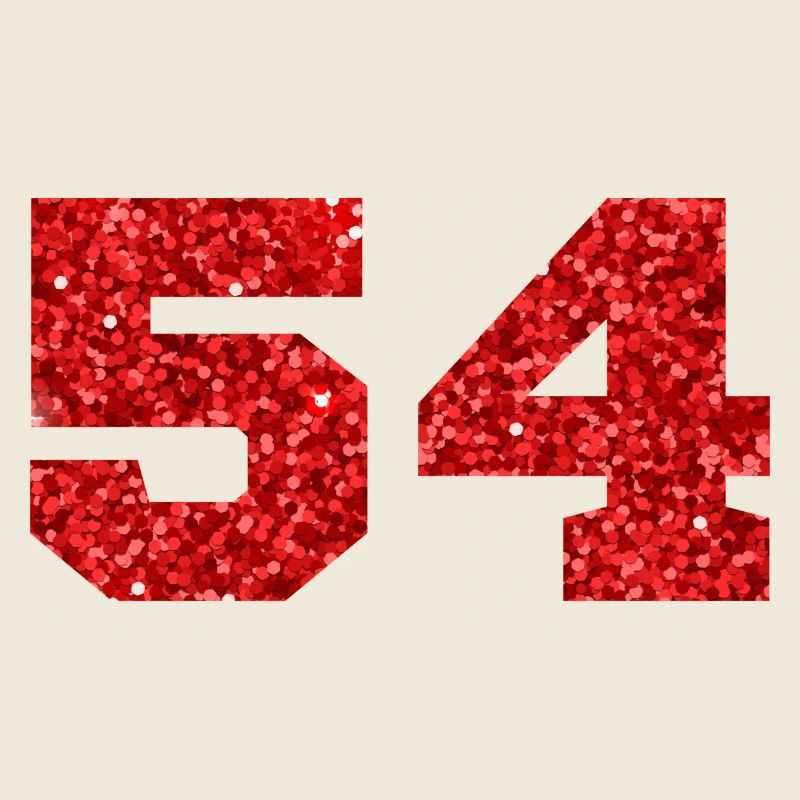 Numéro 54 paillettes rouge - 54e anniversaire