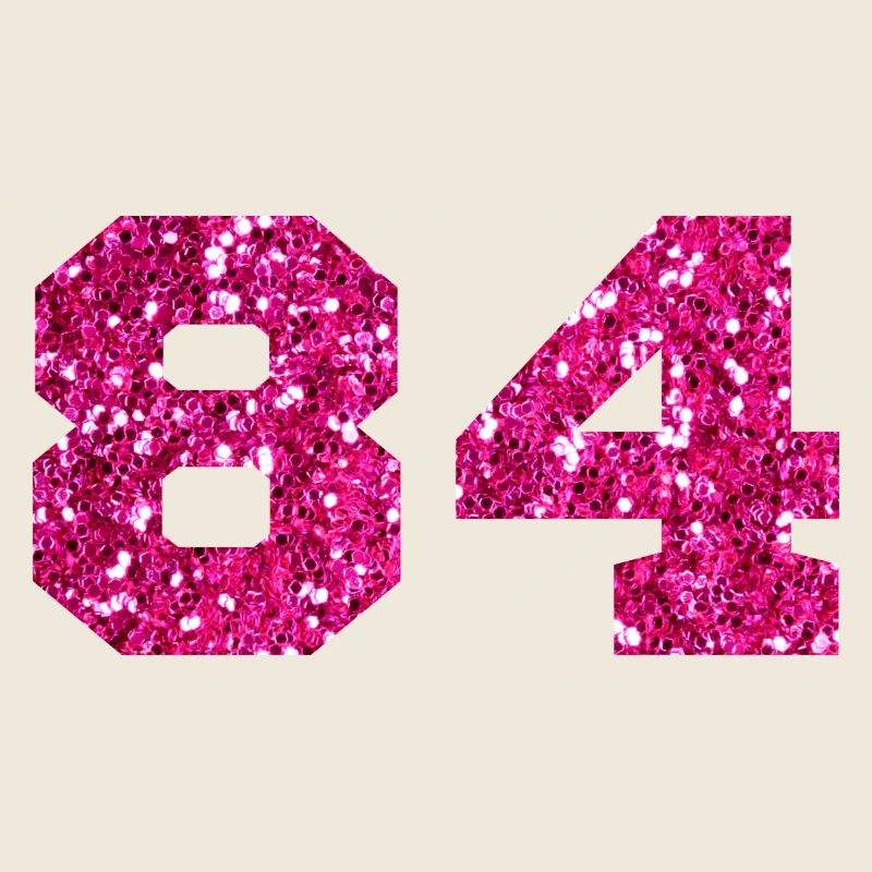 Numéro 84 paillettes rose - 84e anniversaire