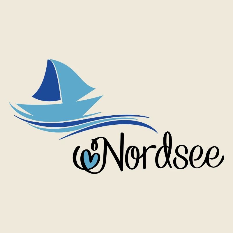 Nordsee Design mit Segelboot