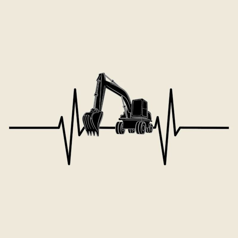 Herzschlag mit Bagger