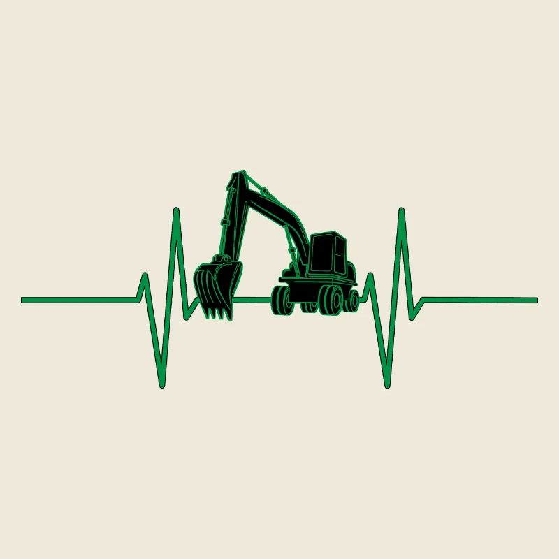 Herzschlag mit Bagger