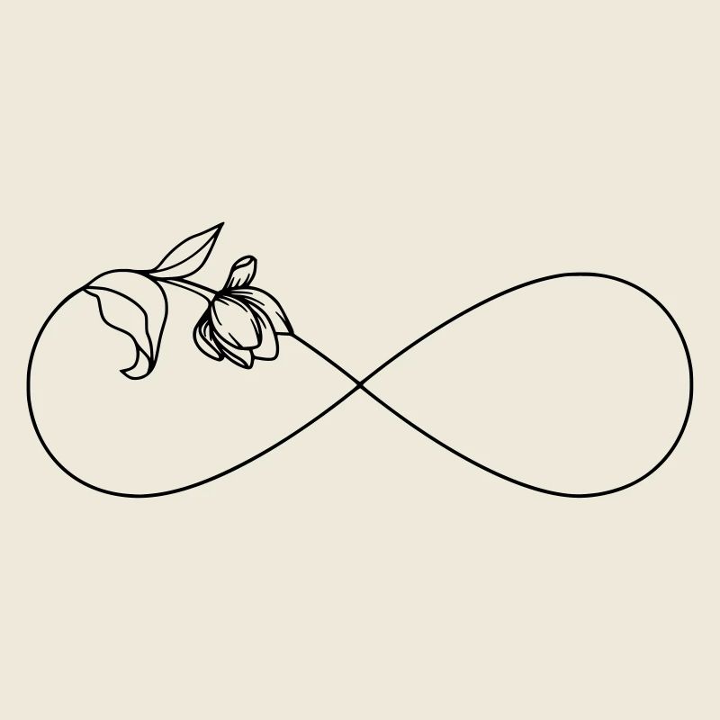 Symbole de l'infini simple Infinity avec fleur