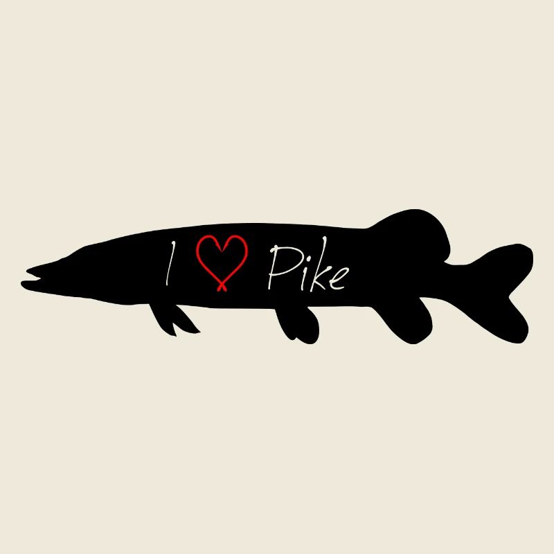 I Love Pike en noir avec lettrage transparent