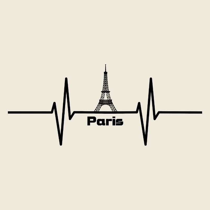 Heartbeat with Eiffel Tower Paris