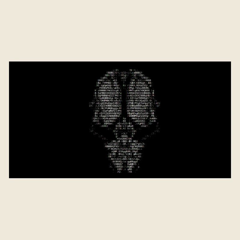 Noir et blanc et un peu de couleur ascii