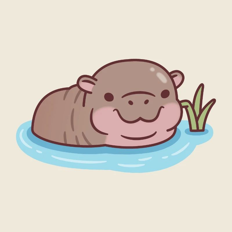 Hippopotame pygmée mignon se relaxant dans la rivière
