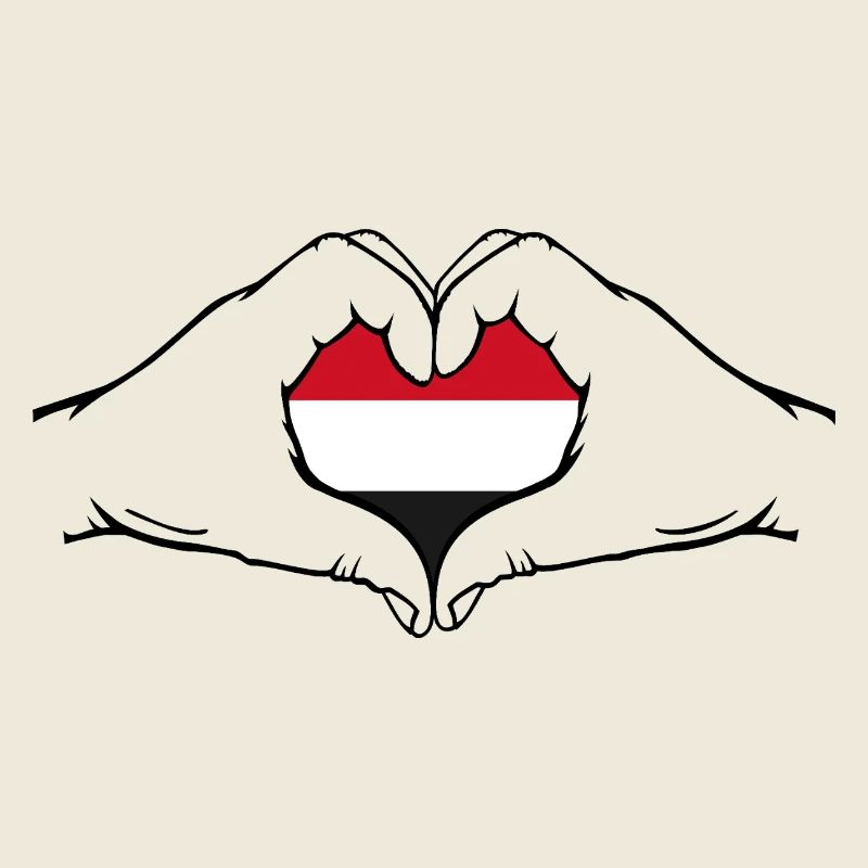Drapeau du Yémen en forme de coeur