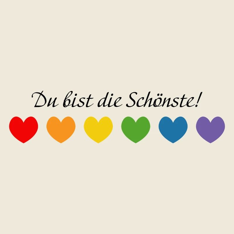 Regenbogenherzchen Du bist die Schoenste