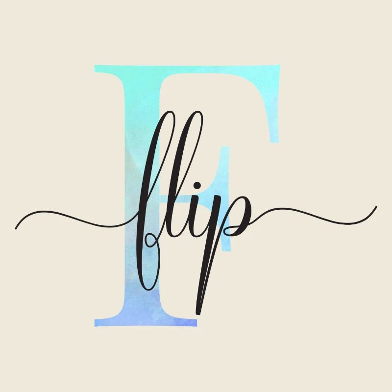 E| Monogramm | Name | Flip | Watercolor