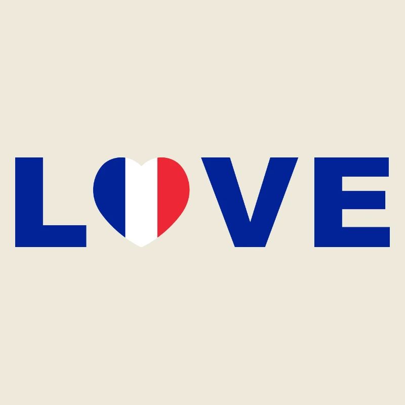 Liebe Frankreich Herz Design