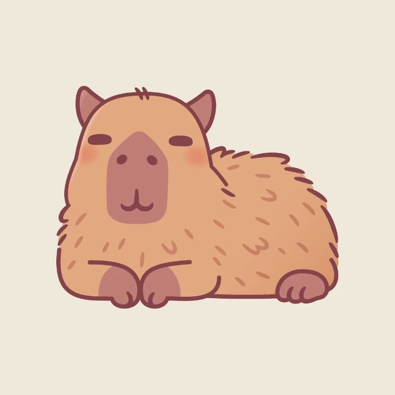 Mignon Doodle Capybara au repos