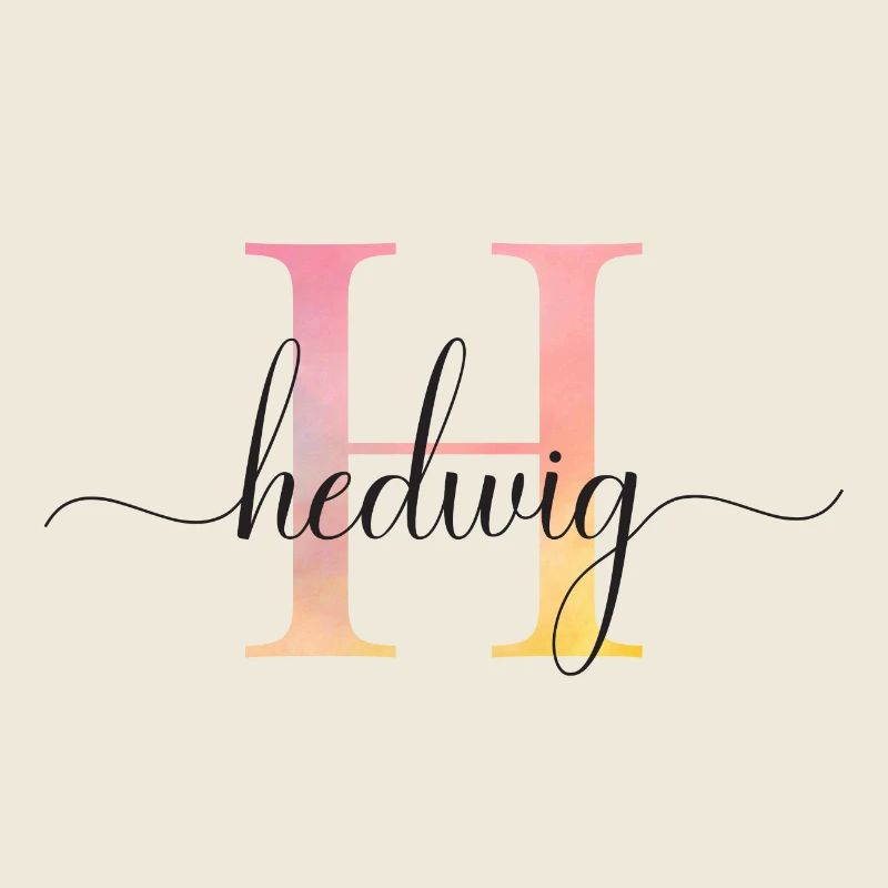 H | Monogramme | Nom | Hedwige |Aquarelle
