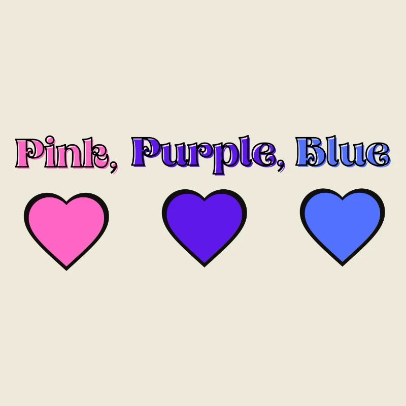 Pink, Purple,Blue