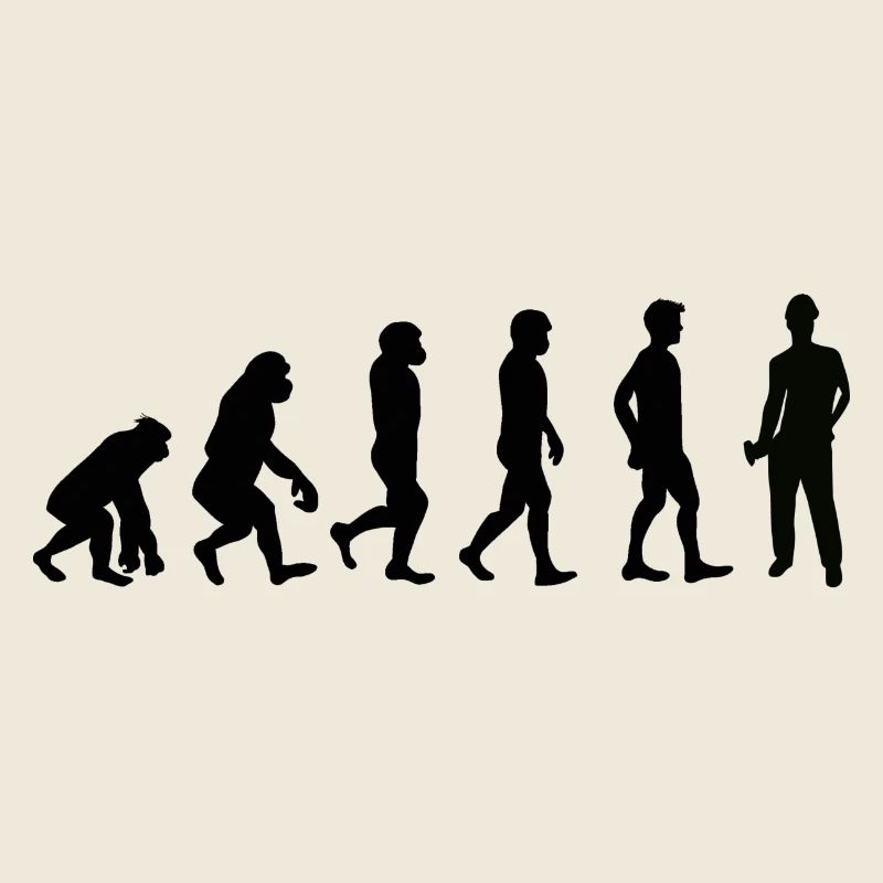 Evolution Bauarbeiter schwarz