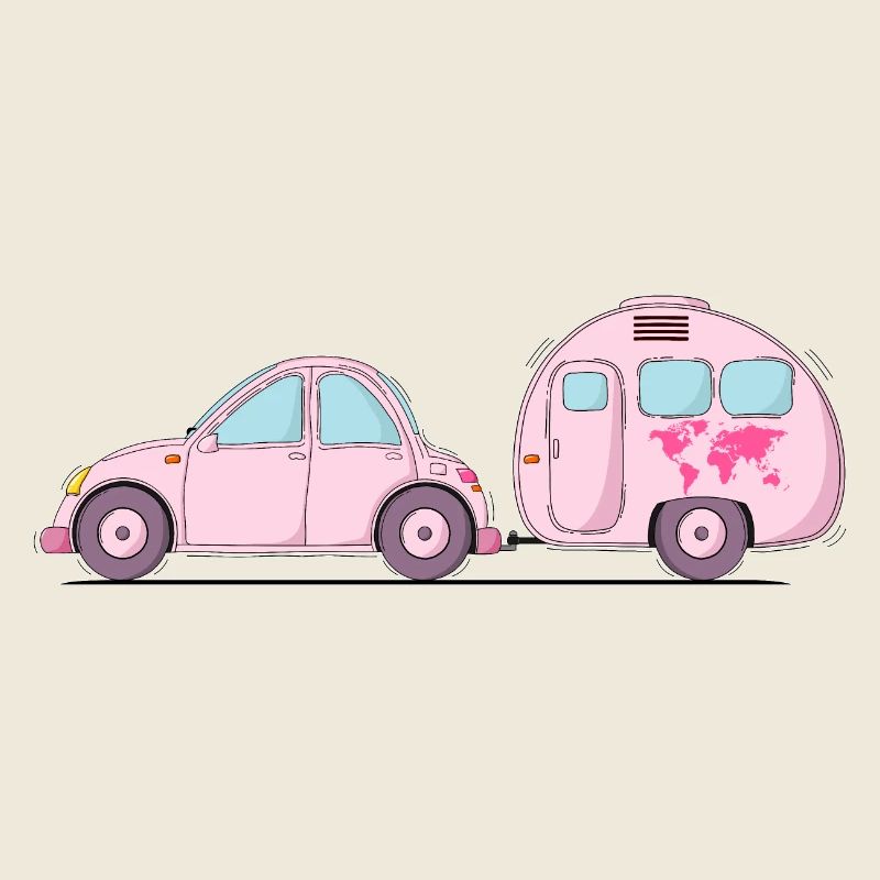 Voiture avec caravane Rosa