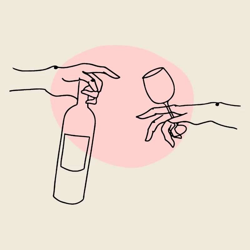 Wine bottle and wine glass gift graphic