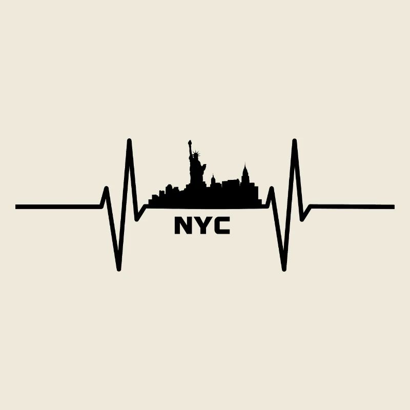 Herzschlag mit Skyline New York