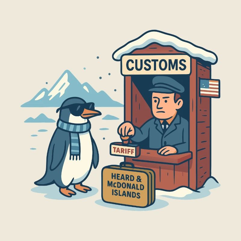 Drôle de pingouin dessin animé Coutumes et satire