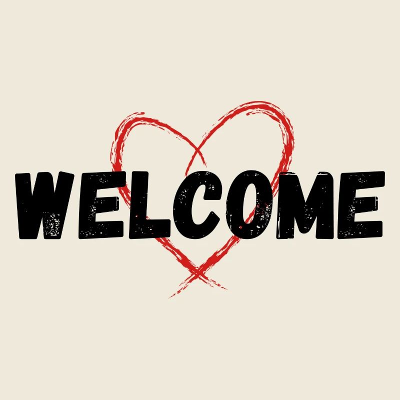 Bienvenue Herzlich Willkommen Heart Herz