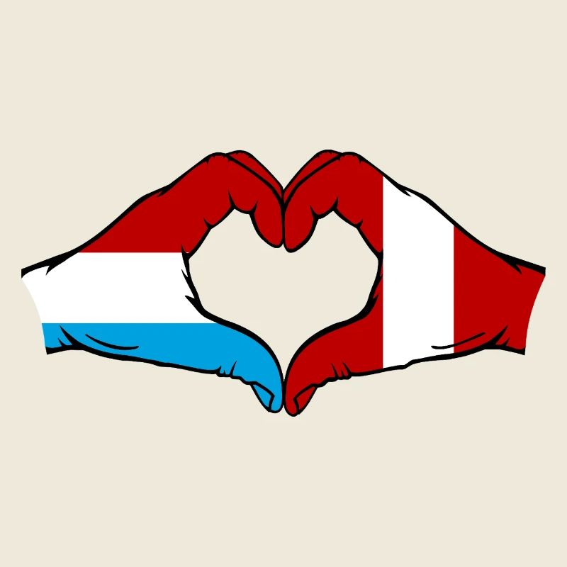 Luxembourg Pérou Drapeau Mains Coeur Forme