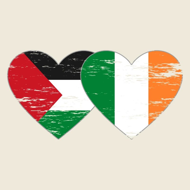 Palestine Irlande Drapeau Coeur Utilisé