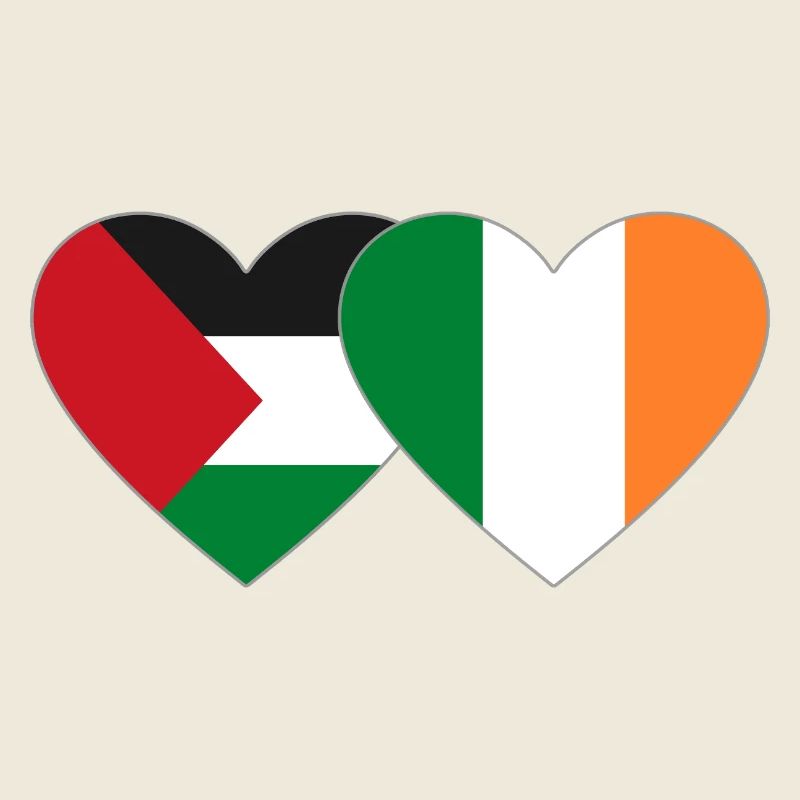 Palestine Ireland Flag Heart