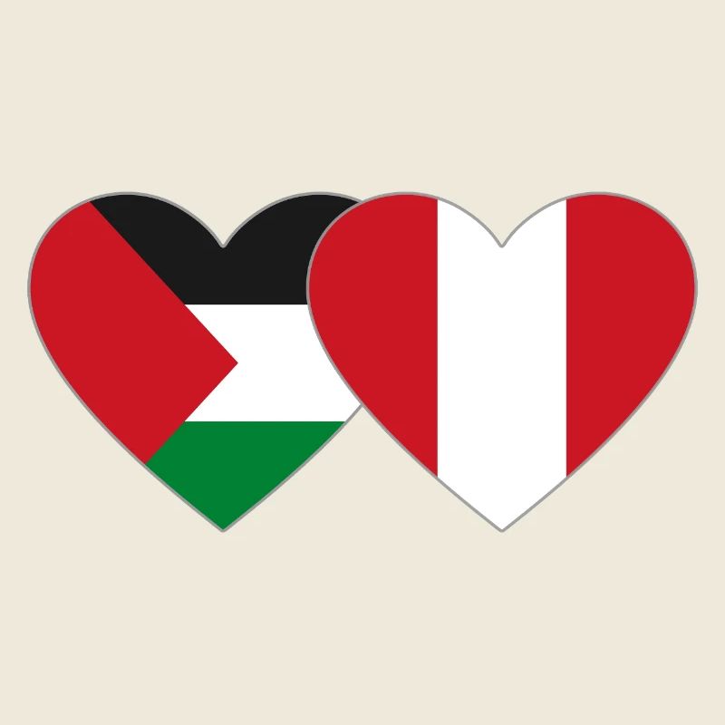 Palestine Pérou Drapeau Coeur