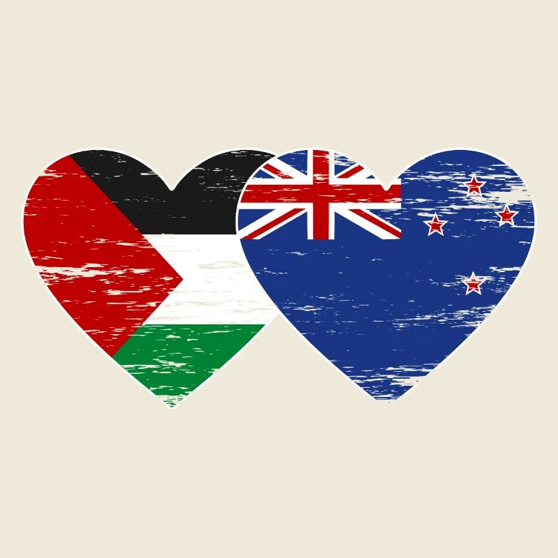 Drapeau de la Palestine Nouvelle-Zélande coeur utilisé