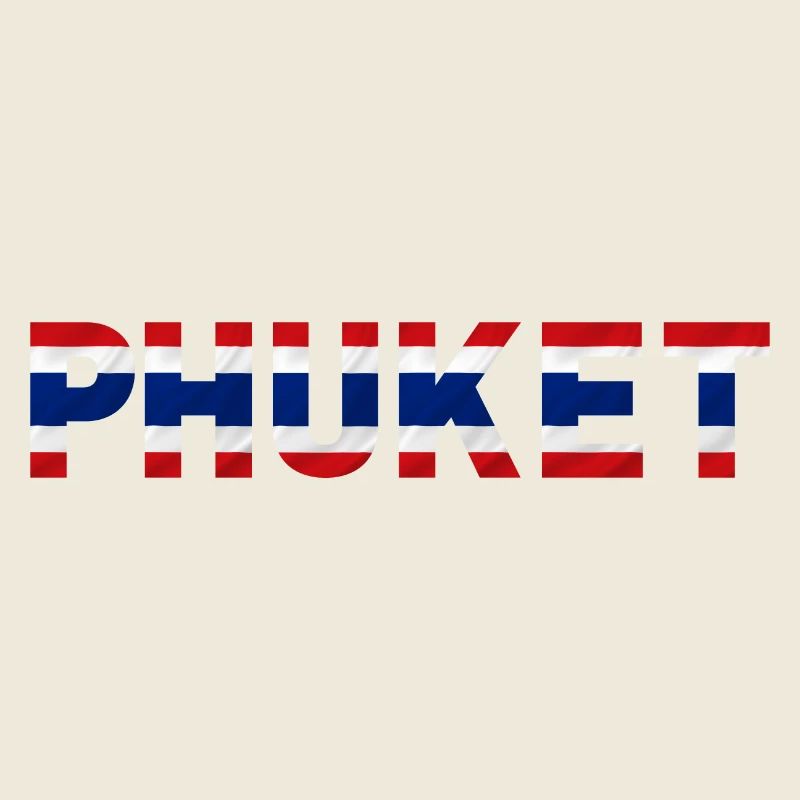 Phuket Thaïlande Drapeau T-Shirt Minimaliste