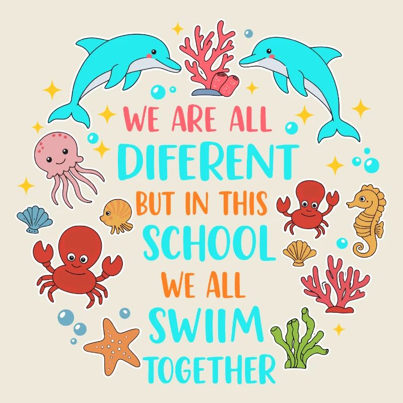 Dans cette école, nous nageons ensemble Schule Spruch