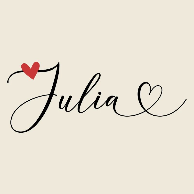 Julia Nom Prénom Calligraphie Coeur