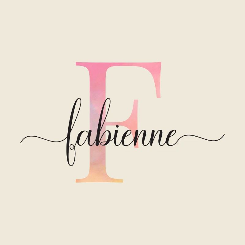 F| Monogramm | Name | Fabienne |Watercolor
