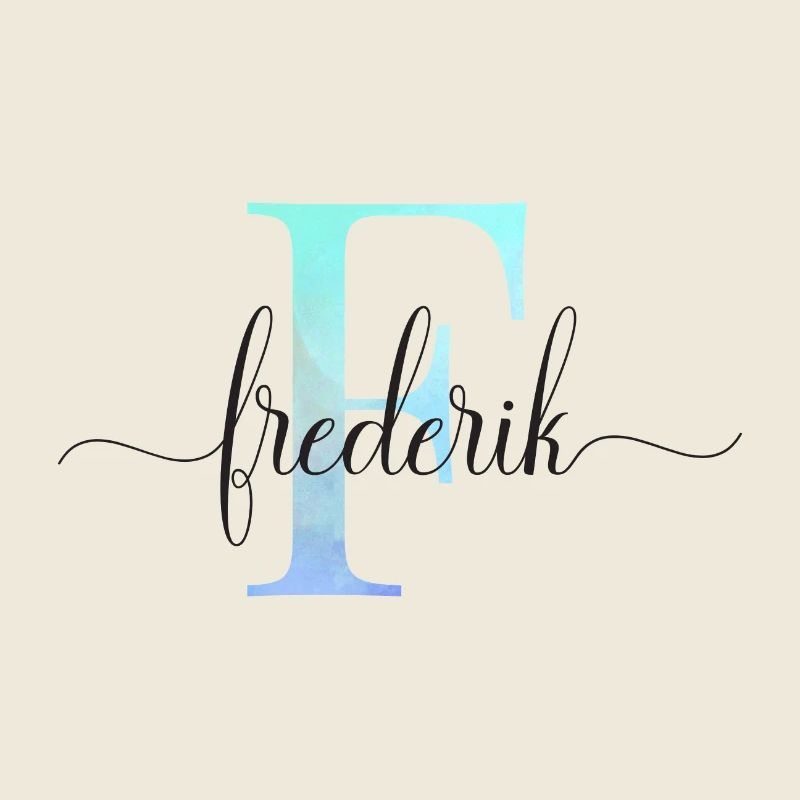 E| Monogramme | Nom | Frédéric | Aquarelle
