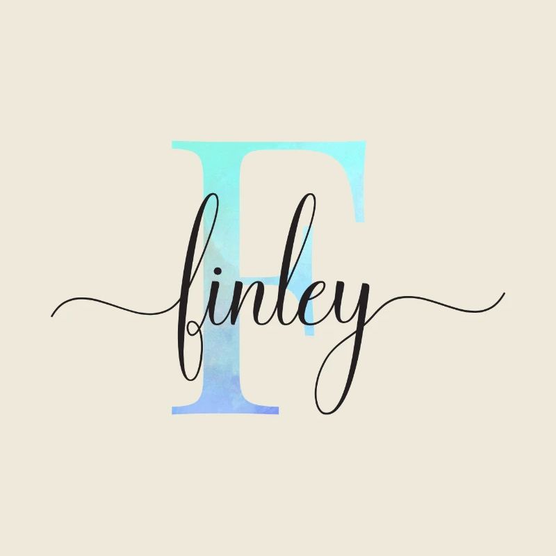 E| Monogramm | Name | Finley | Watercolor
